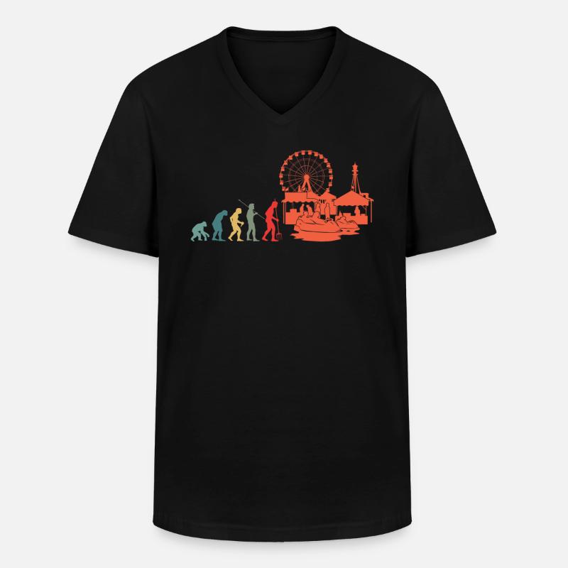Evolution Amusement Park Fairground - Men's V-Neck T-Shirt - black
