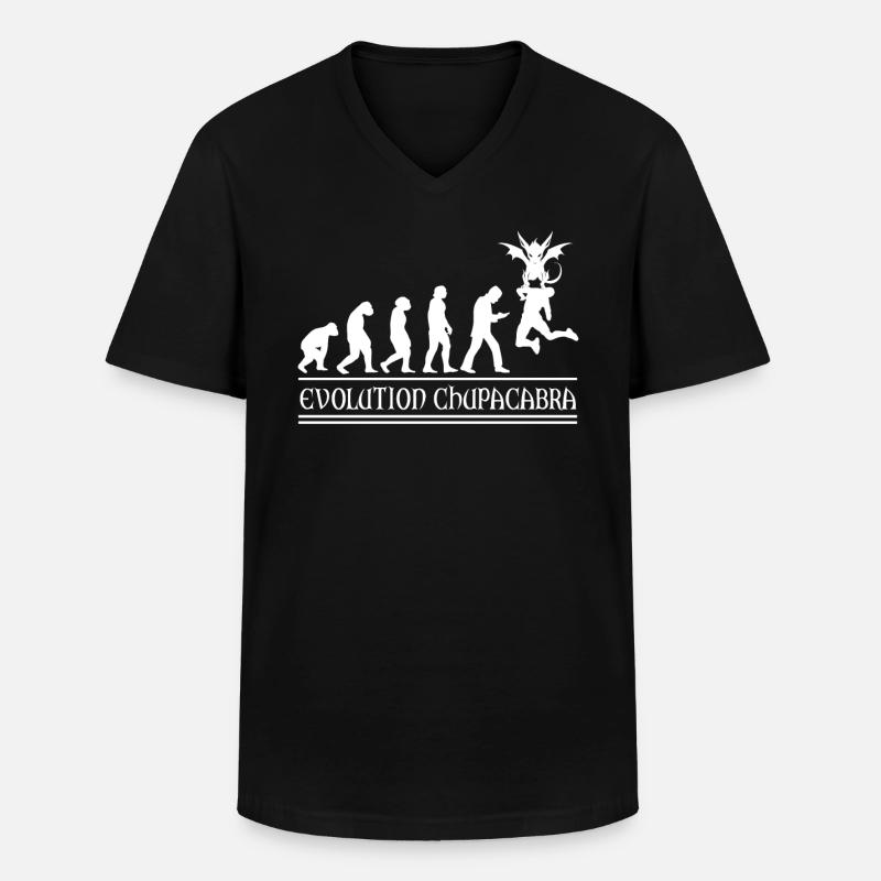 Kryptozoologen Chupacabra-Kreaturen Evolution - Männer-T-Shirt mit V-Ausschnitt - Schwarz