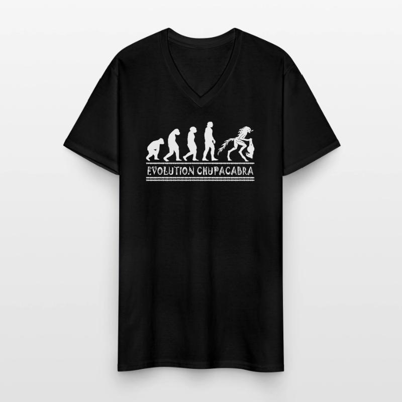 Cryptozoologists Chupacabra Creatures Evolution Men's V-Neck T-Shirt