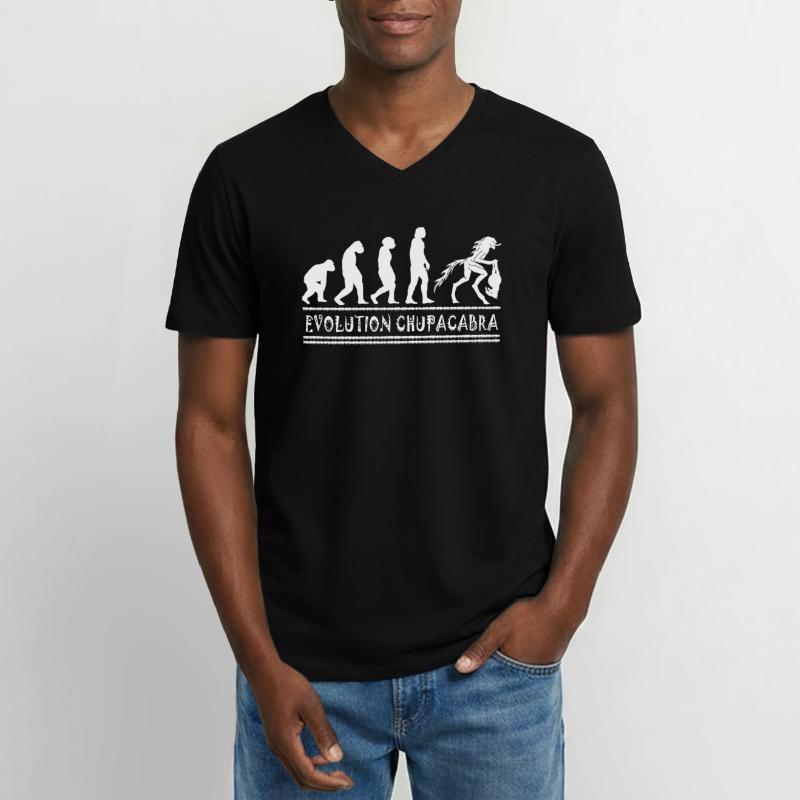 Cryptozoologists Chupacabra Creatures Evolution Men's V-Neck T-Shirt