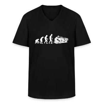 Mécatronicien, Mécanicien automobile, Électricien - T-shirt col V Homme - noir - Devant - AI Model Male 178 dark (178cm)