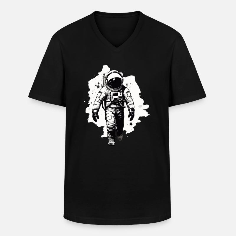 Astronaut - Männer-T-Shirt mit V-Ausschnitt - Schwarz