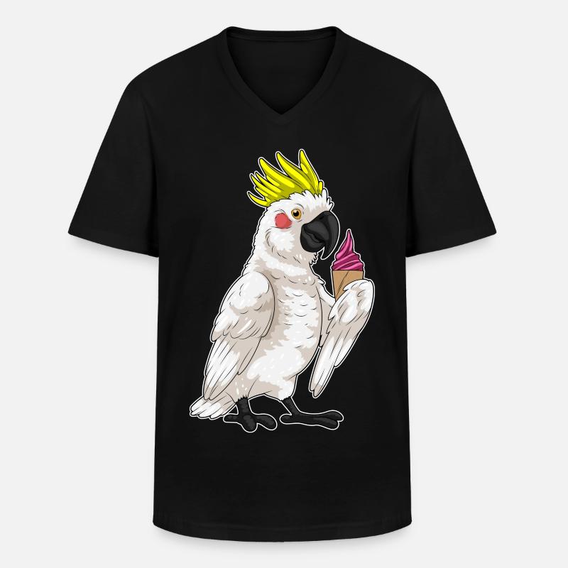 Papagei Waffeleis - Männer-T-Shirt mit V-Ausschnitt - Schwarz
