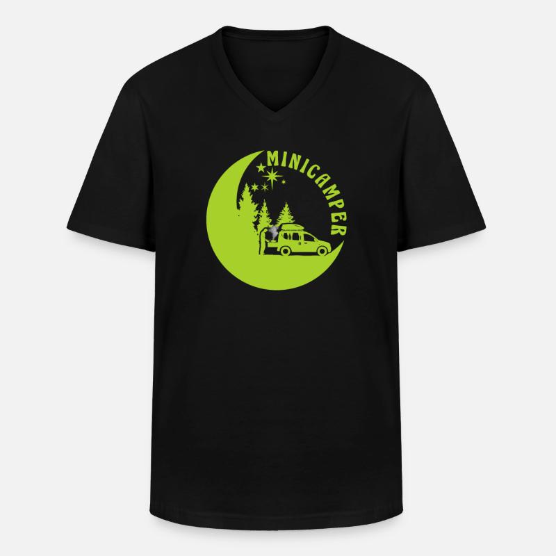 Minicamper Camping-Camper Microcamper - Männer-T-Shirt mit V-Ausschnitt - Schwarz