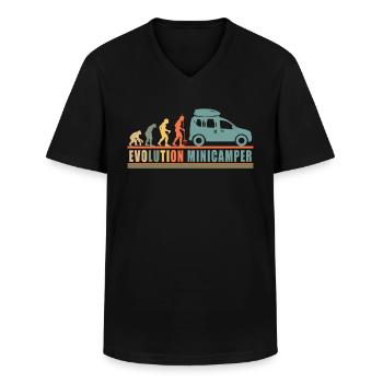 Evolution Minicamper Camping-Camping-Camping - T-shirt col V Homme - noir - Devant - AI Model Male 178 dark (178cm)