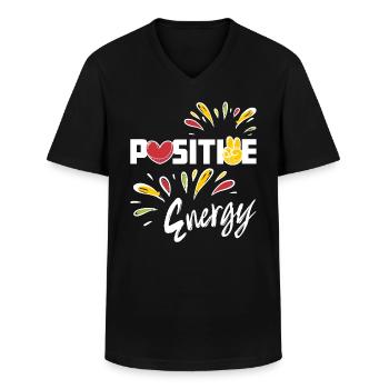Positive Energy - Optimismus Positivität - Männer-T-Shirt mit V-Ausschnitt - Schwarz - Vorne - AI Model Male 178 dark (178cm)