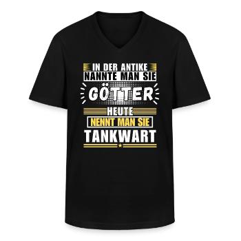 Götter in der Antike. Heute Tankwart - Männer-T-Shirt mit V-Ausschnitt - Schwarz - Vorne - AI Model Male 178 dark (178cm)