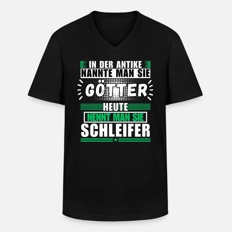 Men become grinders - Men's V-Neck T-Shirt - black