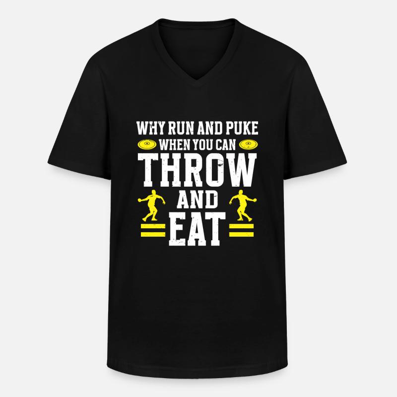 Diskuswerfer Leichtathlet Disc Throw - Männer-T-Shirt mit V-Ausschnitt - Schwarz