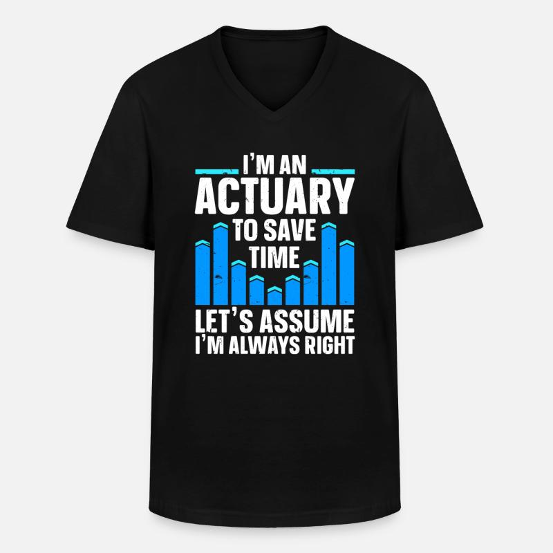 Aktuar Statistiker - Männer-T-Shirt mit V-Ausschnitt - Schwarz