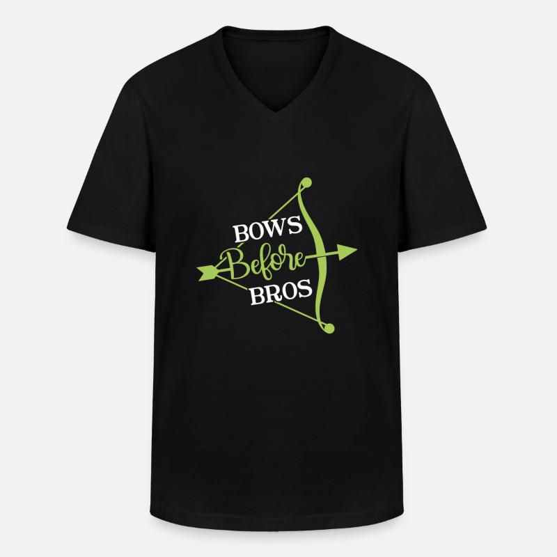 Bows before Bros - Archer Bow - Men's V-Neck T-Shirt - black
