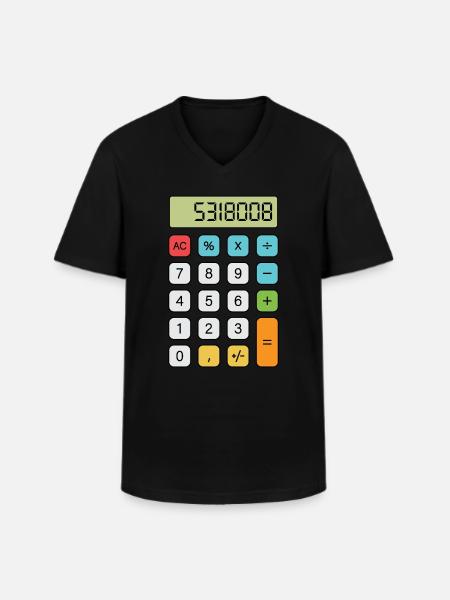 Boobies Calculator - Men's V-Neck T-Shirt - black