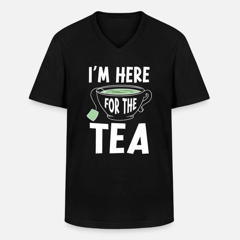 Teetrinker Tee - Männer-T-Shirt mit V-Ausschnitt - Schwarz
