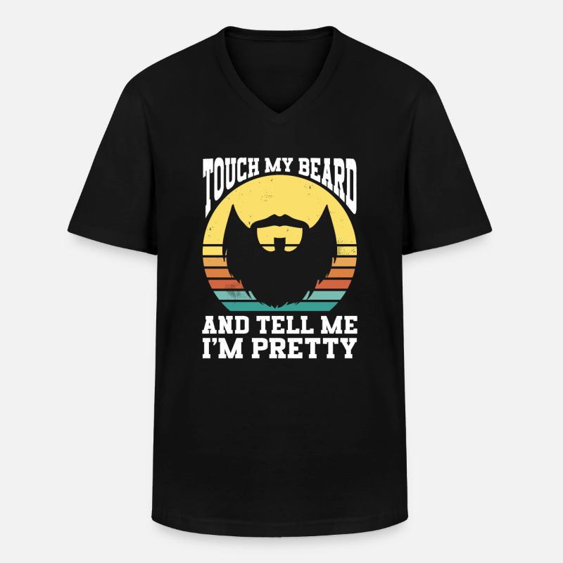 Bart Spruch Bärtiger Vater Ehemann - Männer-T-Shirt mit V-Ausschnitt - Schwarz