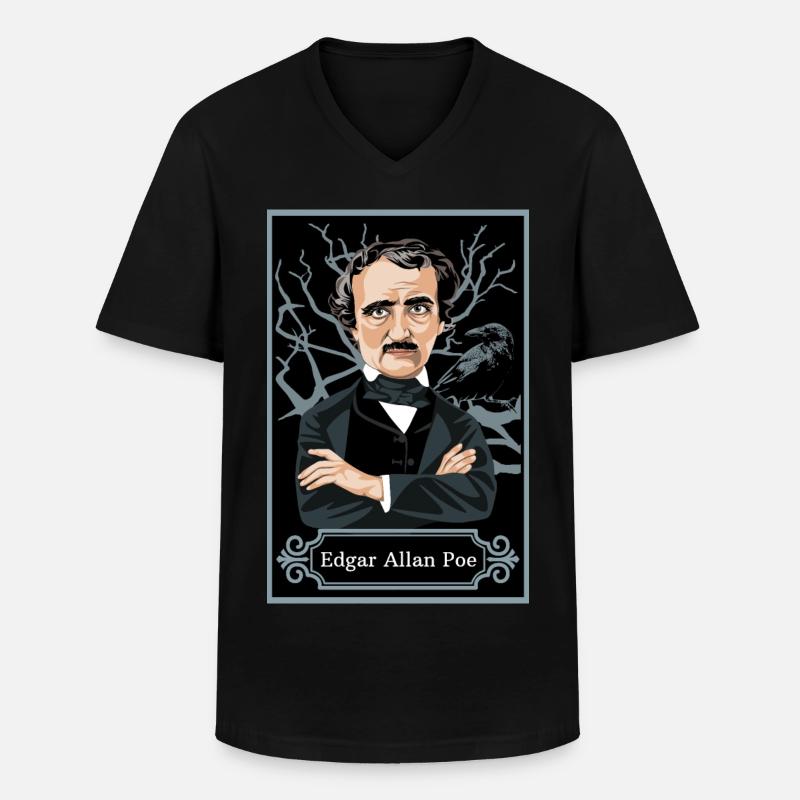 Edgar Allan Poe - Männer-T-Shirt mit V-Ausschnitt - Schwarz