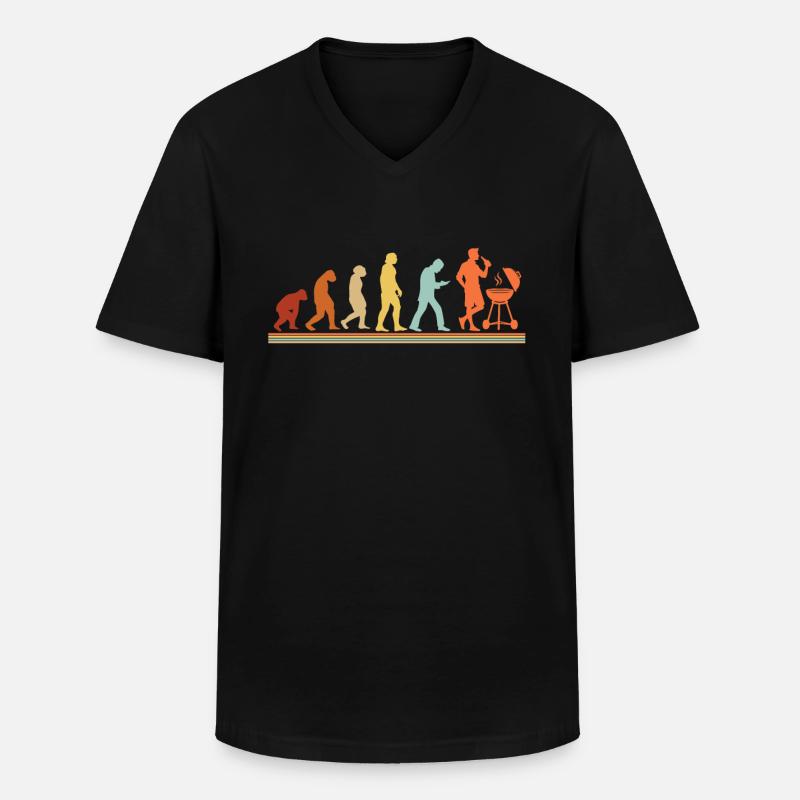 BBQ Barbecue Evolution grillen Barbecue-Grill - Männer-T-Shirt mit V-Ausschnitt - Schwarz