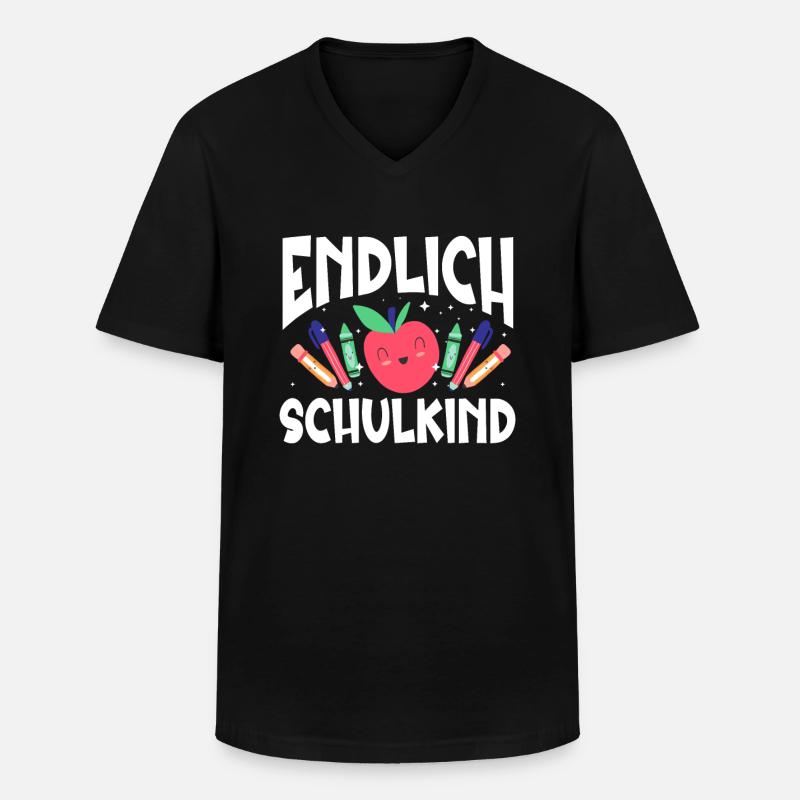 School 1. Grade - Männer-T-Shirt mit V-Ausschnitt - Schwarz