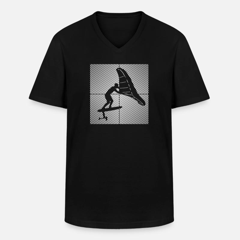 Wingfoil-Surfer Wingfoiling Hydrofoil Kitefoil - Männer-T-Shirt mit V-Ausschnitt - Schwarz