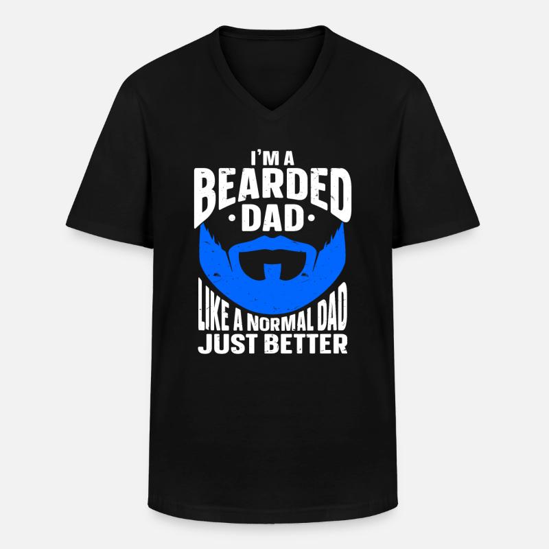 Beard Quote Bearded Men - Männer-T-Shirt mit V-Ausschnitt - Schwarz