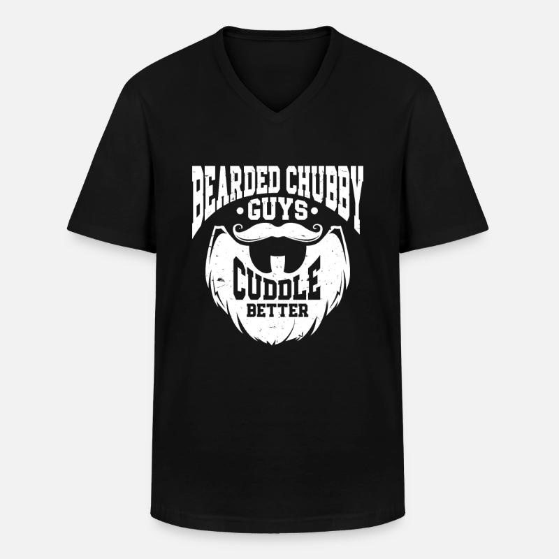 Beard Quote Bearded Men - Männer-T-Shirt mit V-Ausschnitt - Schwarz