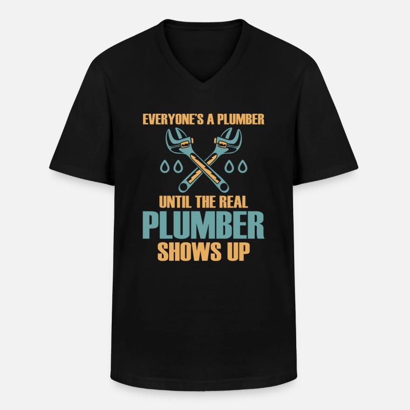 Funny I'm A Plumber - Männer-T-Shirt mit V-Ausschnitt - Schwarz