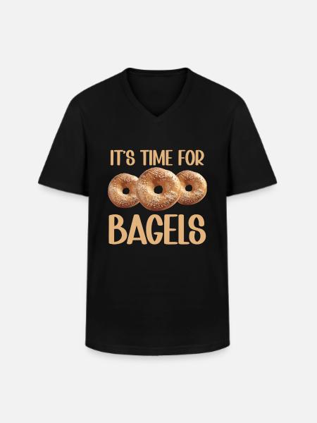 Bagel Lover Art Bagels - Men's V-Neck T-Shirt - black