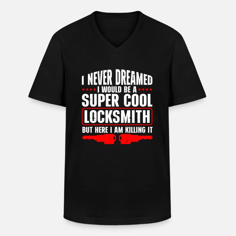 Locksmith Lockpicking Lockpicker - Männer-T-Shirt mit V-Ausschnitt - Schwarz