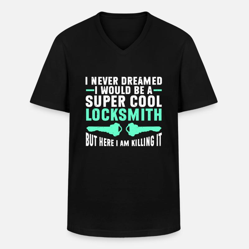 Locksmith Lockpicking Lockpicker - Männer-T-Shirt mit V-Ausschnitt - Schwarz