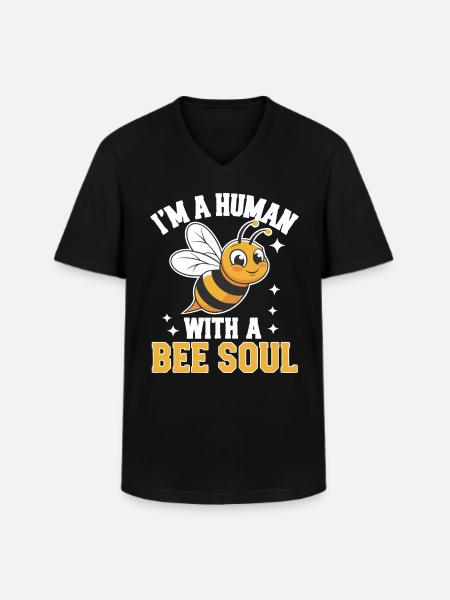 honey bee beekeeper bees bee - Men's V-Neck T-Shirt - black