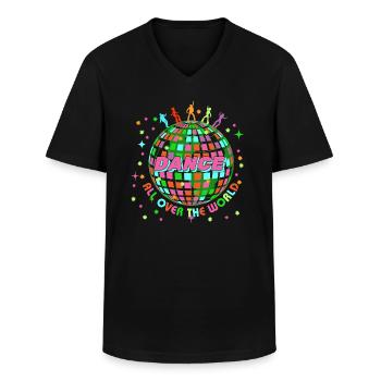 Dansez dans le monde entier - T-shirt col V Homme - noir - Devant - AI Model Male 178 dark (178cm)