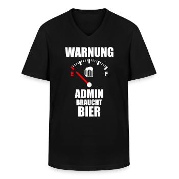 ADMIN Saying Beer - Men's V-Neck T-Shirt - black - Front - AI Model Male 178 dark (178cm)