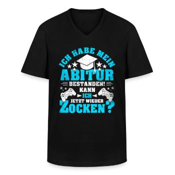 Abitur Abi Abschluss Schule Gamer Gaming Geschenk - Männer-T-Shirt mit V-Ausschnitt - Schwarz - Vorne - AI Model Male 178 dark (178cm)