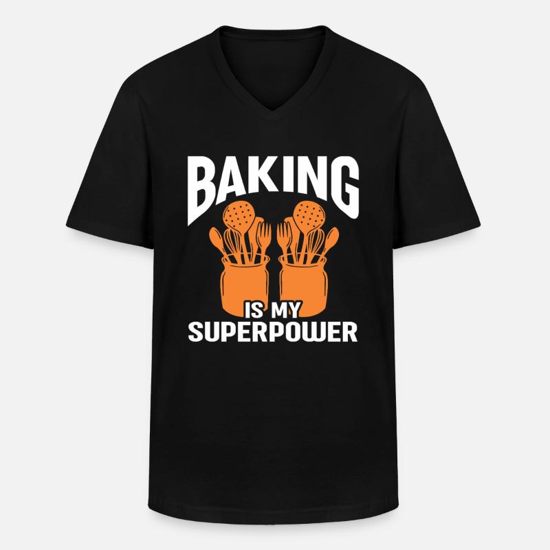 Baking Bakery Baker - Männer-T-Shirt mit V-Ausschnitt - Schwarz