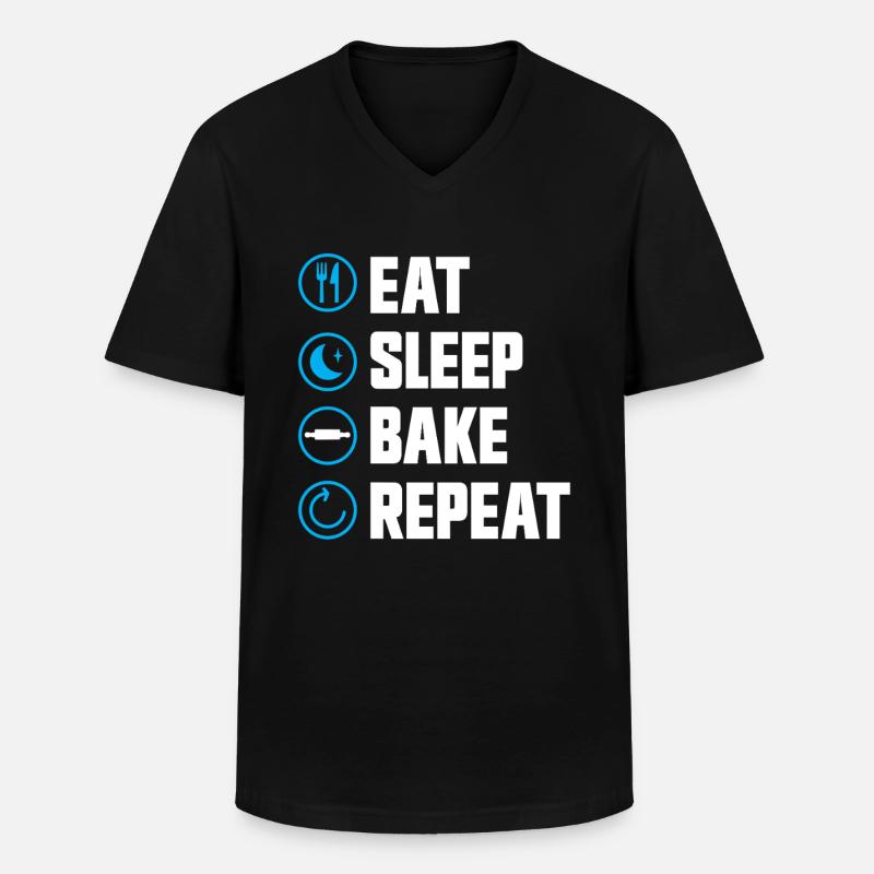 Baking Bakery Baker - Männer-T-Shirt mit V-Ausschnitt - Schwarz