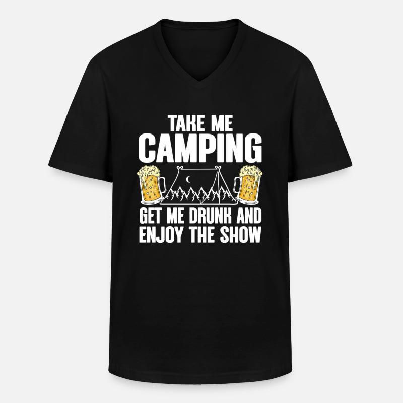 Camping Campfire Camper - Männer-T-Shirt mit V-Ausschnitt - Schwarz