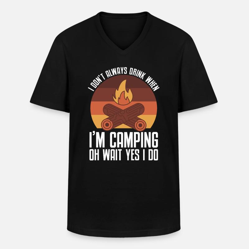 Camping Campfire Camper - Männer-T-Shirt mit V-Ausschnitt - Schwarz
