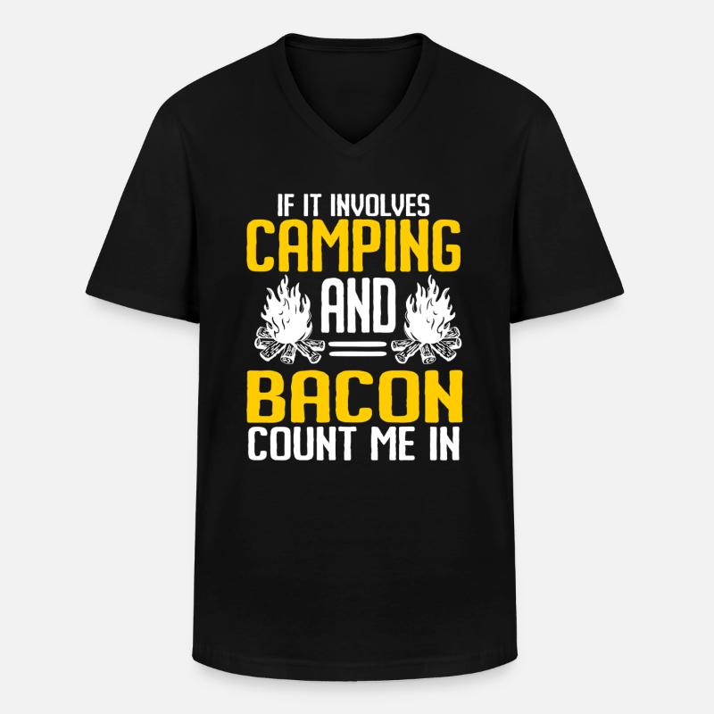 Camping Campfire Camper - Männer-T-Shirt mit V-Ausschnitt - Schwarz