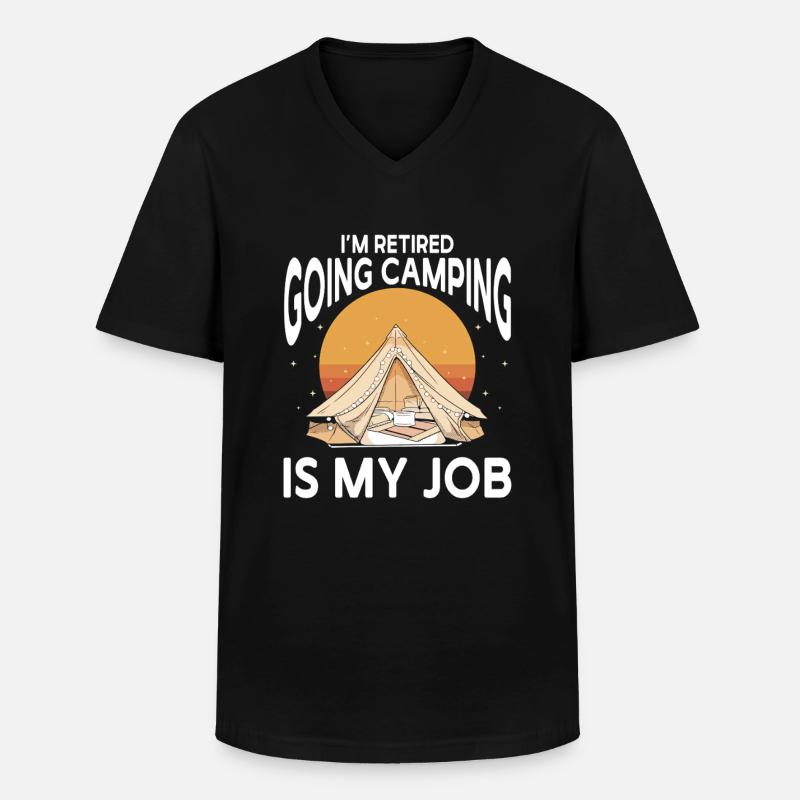 Camping Campfire Camper - Männer-T-Shirt mit V-Ausschnitt - Schwarz
