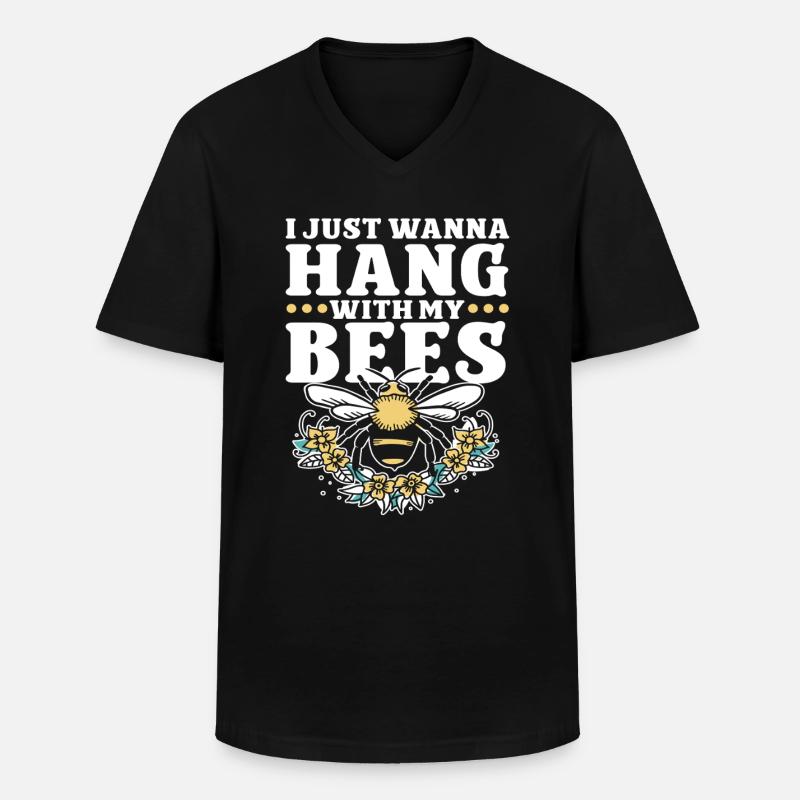 Beekeeping Bees Beekeeper - Männer-T-Shirt mit V-Ausschnitt - Schwarz