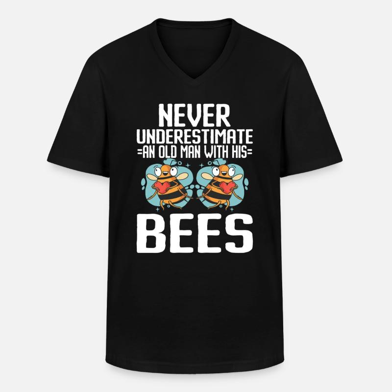 Beekeeping Bees Beekeeper - Männer-T-Shirt mit V-Ausschnitt - Schwarz