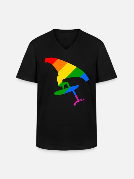 LGBTQ Pride Wingsurfing Design Gift - Men's V-Neck T-Shirt - black