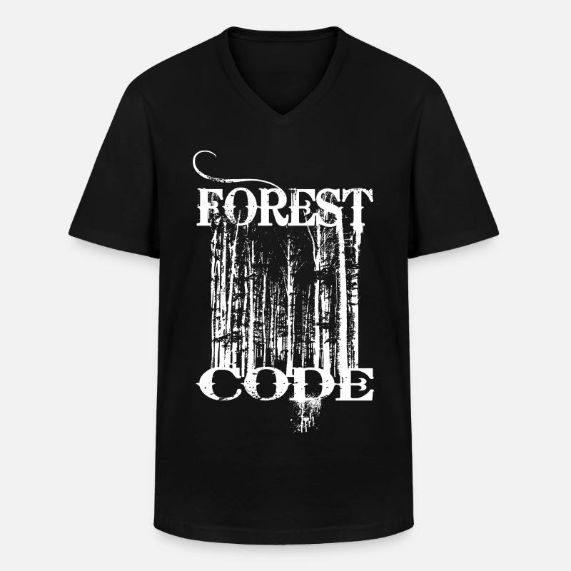 Code forestier - T-shirt col V Homme - noir