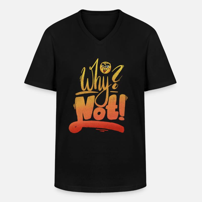 Why Not Ausrufezeichen - Männer-T-Shirt mit V-Ausschnitt - Schwarz