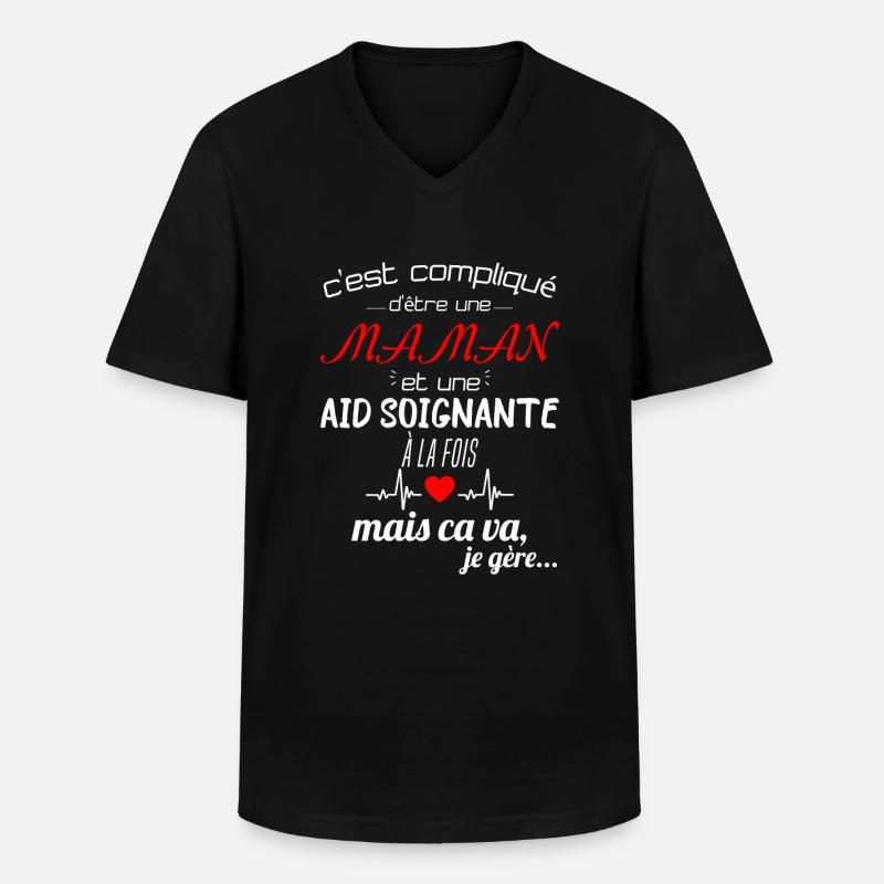 pas parfaite aide-soignante;cadeau aide soignante - T-shirt col V Homme - noir