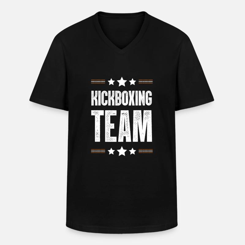 Kickboxing Team - Männer-T-Shirt mit V-Ausschnitt - Schwarz