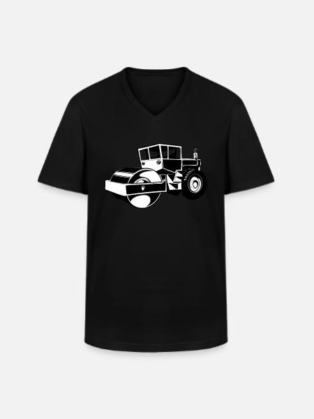 Road roller - Men's V-Neck T-Shirt - black