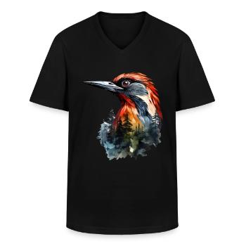 Specht - Männer-T-Shirt mit V-Ausschnitt - Schwarz - Vorne - AI Model Male 178 dark (178cm)