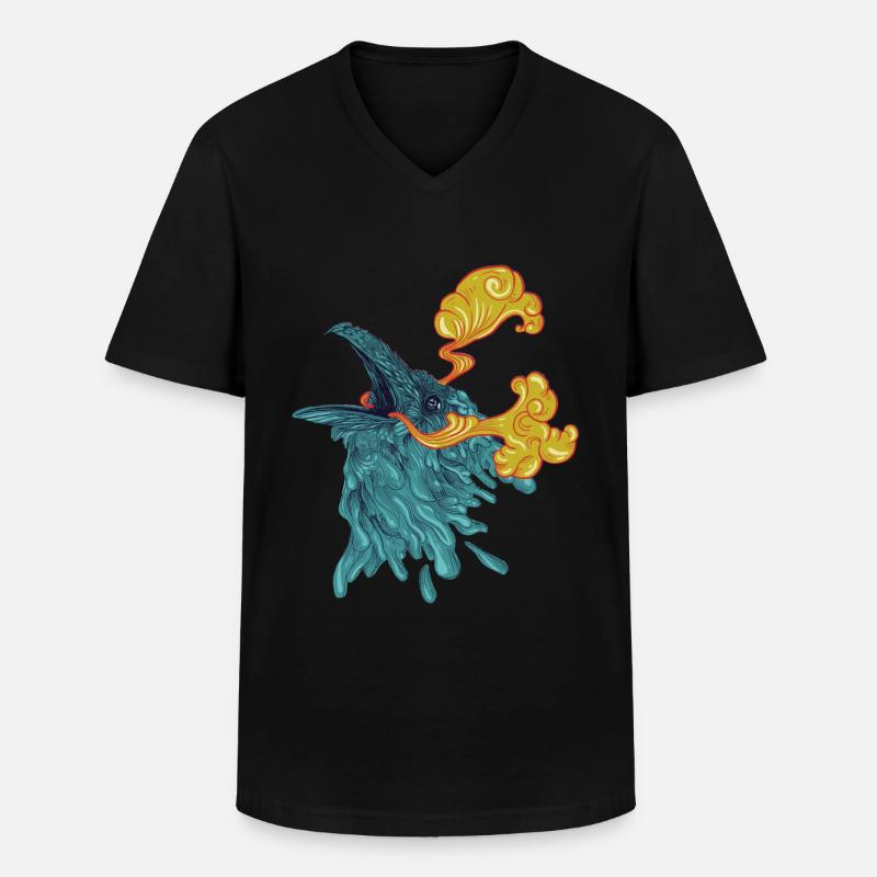 Rabenwasser - Männer-T-Shirt mit V-Ausschnitt - Schwarz