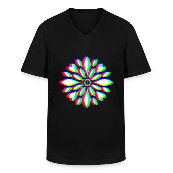 EDM Florales Mandala - Männer-T-Shirt mit V-Ausschnitt - Schwarz - Vorne - AI Model Male 178 dark (178cm)