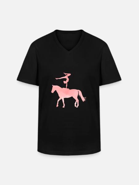 Vaulting Voltigieren - Männer-T-Shirt mit V-Ausschnitt - Schwarz